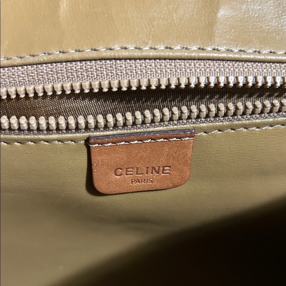 Celine Tan and Brown Monogram Messenger Bag - Picture 9 of 14